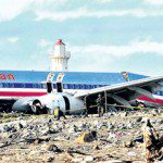 AA Flight 331 after crashing in Kingston, Jamaica