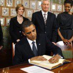 President Obama at the Nobel peace prize signing ceremony in Oslo. Photograph: Kevin Lamarque/Reuters