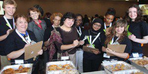 Olympia High School students vote on more than 100 food items at OCPS Sixth Annual Student Food Show, First Baptist Church, January 11, 2013.  OCPS School Board Member, Pam Gould (c) and Lora Gilbert, senior director of OCPS FNS (Photo: OCPS) 