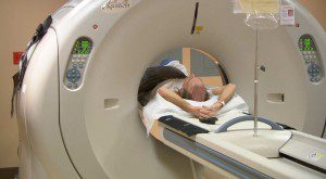 A patient receives a CT scan as part of the MD Anderson – Orlando Lung Cancer Screening Program.”