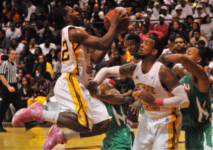 The Richard V. Moore gymnasium was wide open in the battle between B-CU and FAMU!  Photo:  B-CUathletics  