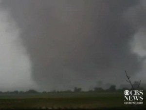 The EF 5 Tornado, which demolished Moore, Oklahoma was the at least two miles wide at the base.  Imagine such a tempest approaching you! 