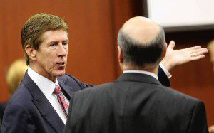 Attorney Mark O'Mara (l) is defending George Zimmerman who faces second degree murder charges in the shooting death of Trayvon Martin (Photo: Joe Burbank/Pool Photo)