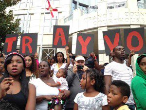Supporters march and call for justice for Trayvon Martin at Orlando rally, Orange County Courthouse, July 17, 2013. (File photo: WONO)