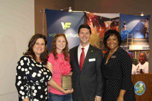 l-r: Autumn Karlinsky, vice chair of Volunteer Florida; Tiffany Inge, Americorps VISTA via Heart of Florida United Way; Chester Spellman, CEO of Volunteer Florida ; Suzanne Richards, State Program Director for the Corporation for National and Community Service (CNCS) Florida State Office.  