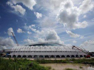 Florida Polytechnic University is under construction near the corner of Interstate 4 and the eastern leg of the Polk Parkway in Lakeland. The site of the university covers 170.5 acres.