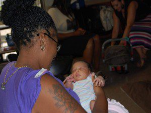 A mom and her baby at breastfeeding WIC clinic