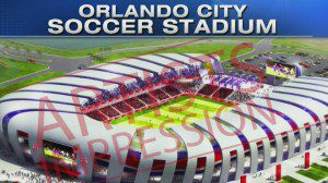 Artist's rendering of the proposed Orlando City Soccer stadium 