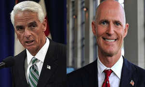 Former Gov. Charlie Crist  and Gov. Rick Scott