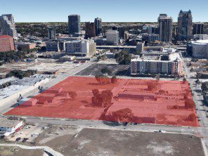 Google earth photo - proposed site of Orlando City Soccer stadium
