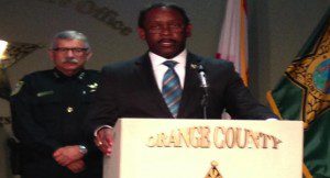 Orange County Sheriff Jerry Demings speaks at a media conference on the murder of Deputy Sheriff Jonathan Scott Pine, killed in the line of duty, February 11, 2014. (Photo: WONO)