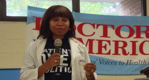 Orlando-based, Dr. Linda Burke-Calloway of Doctors for America presents on the Affordable Care Act at health care enrollment fair in Orlando, Smith Community Center, February 22, 2014. (Photo: WONO)