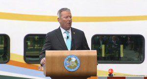 Orlando Mayor Buddy Dyer delivers the 2014 State of the City Address, at SunRail Station Stop at Church Street, Downtown Orlando, April 10, 2014. (Video still)