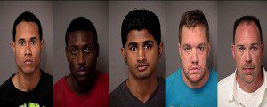 l-r: Rafael Correa, Michael Ford, Ryan Rajkumar, David Sitts and Brian Wilson - suspects (Photo: Osceola County Sheriff's Office)