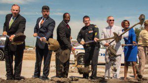 Orlando Mayor Buddy Dyer, City Commissioners and OPD Chief John Mina break ground on new OPD Headquarters building, June 25, 2015. (Photo courtesy: City of Orlando)