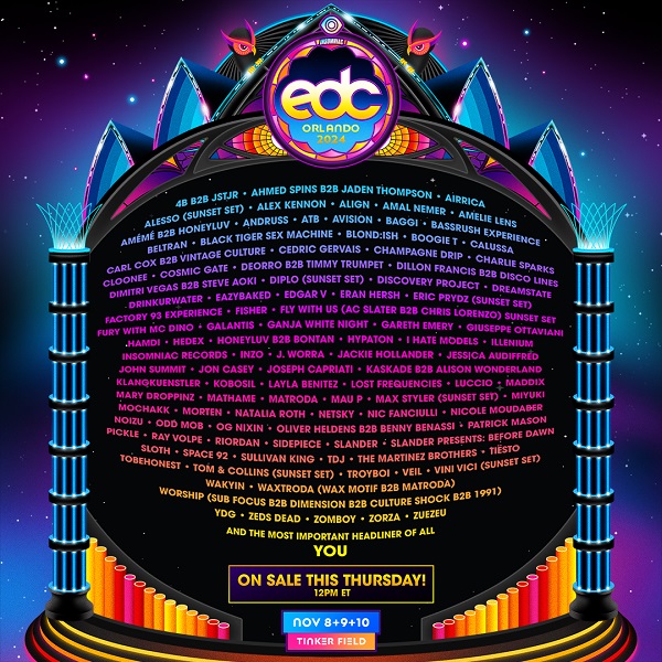 EDC Orlando Reveals 2024 Lineup, RecordBreaking b2b Performances