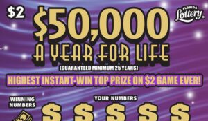 $50,000 A Year For Life scratch-off 